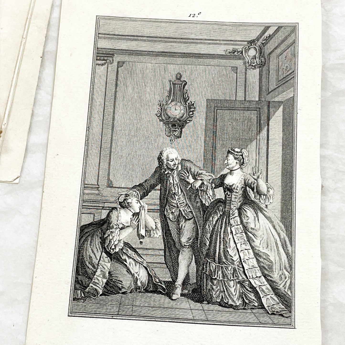 1783 - Engraving - Charles Eisen & Heinrich Guttenberg Engraving - Les Époux Malheureux Scene - French Rococo Print