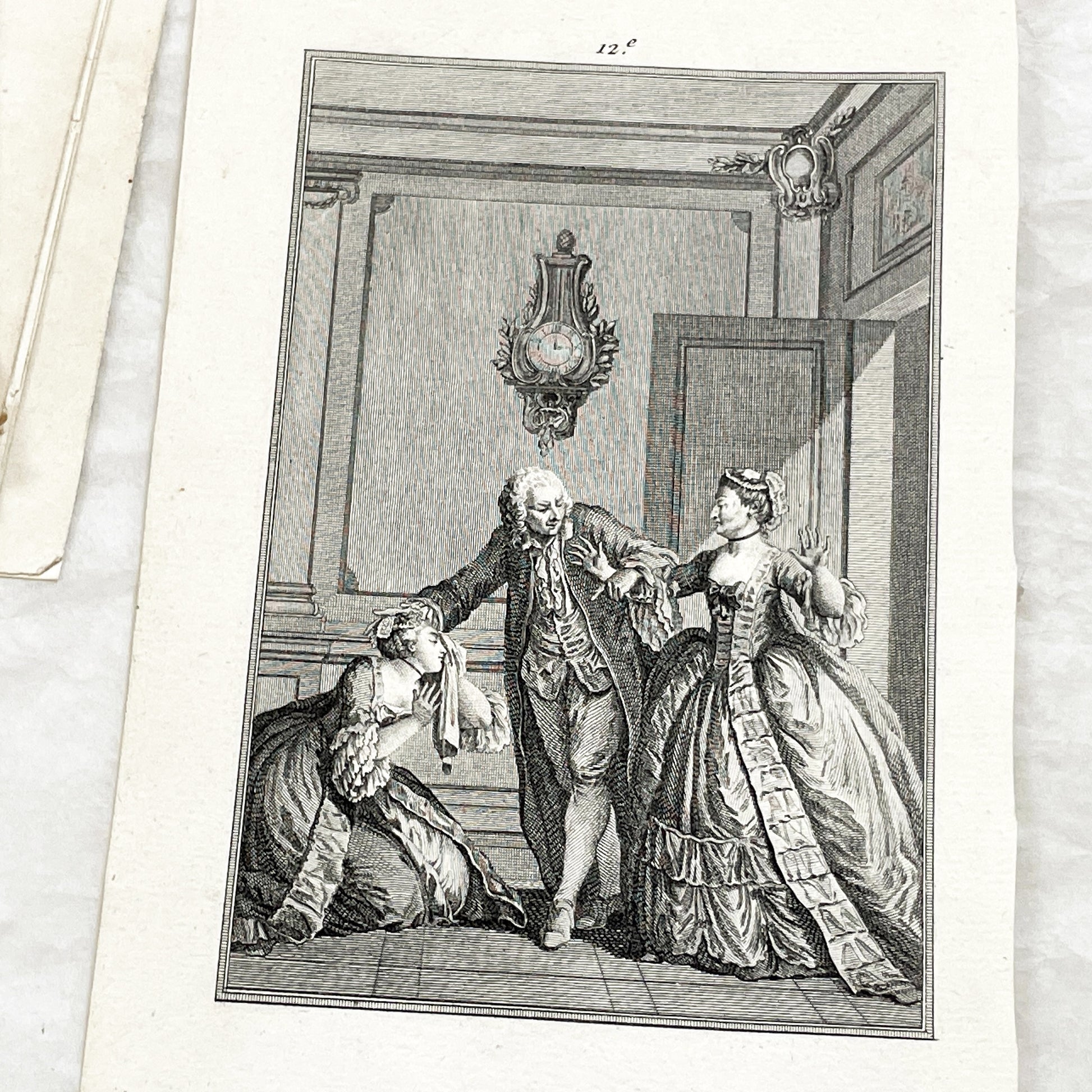 1783 - Engraving - Charles Eisen & Heinrich Guttenberg Engraving - Les Époux Malheureux Scene - French Rococo Print