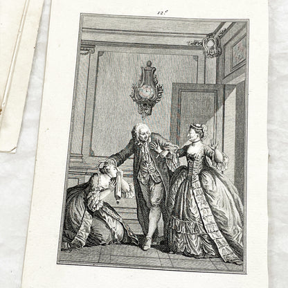 1783 - Engraving - Charles Eisen & Heinrich Guttenberg Engraving - Les Époux Malheureux Scene - French Rococo Print