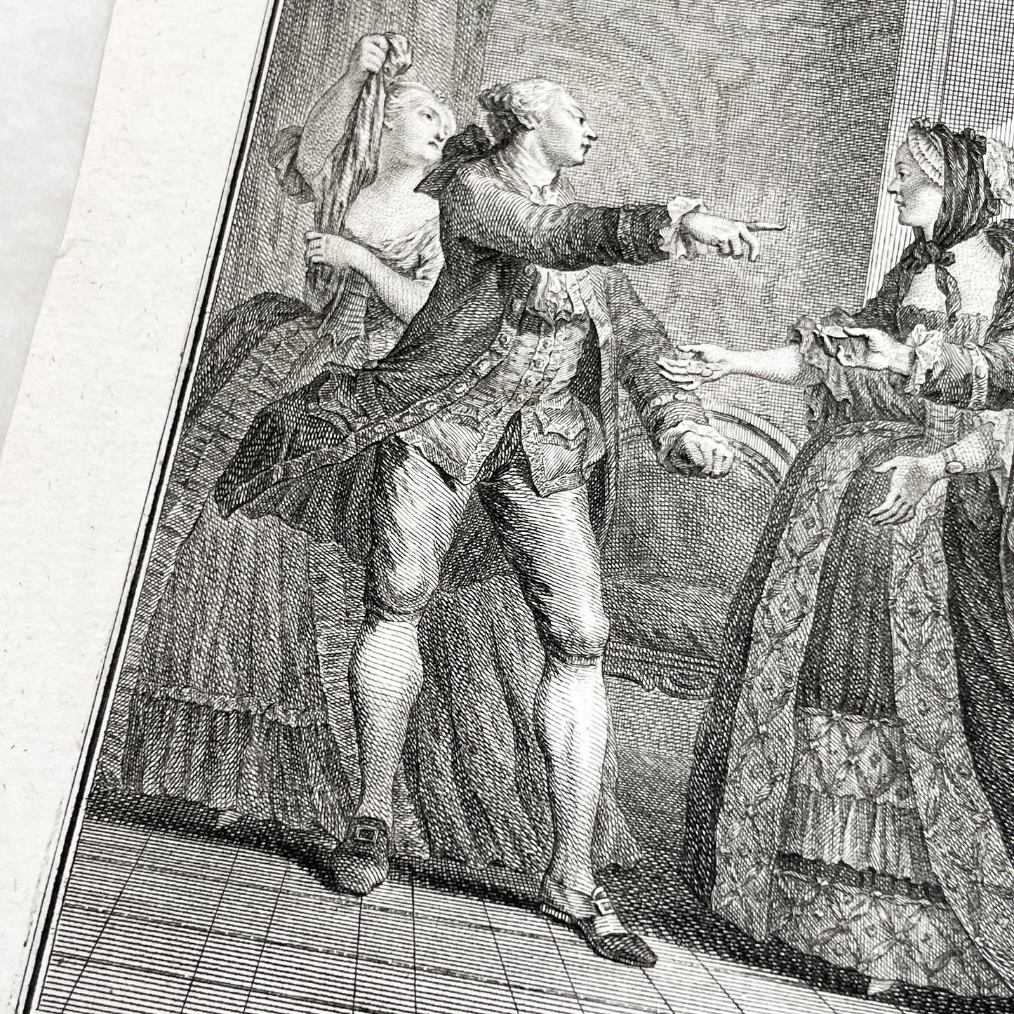 1783 - Engraving - Charles Eisen & Heinrich Guttenberg Engraving - Les Époux Malheureux Scene - French Rococo Print