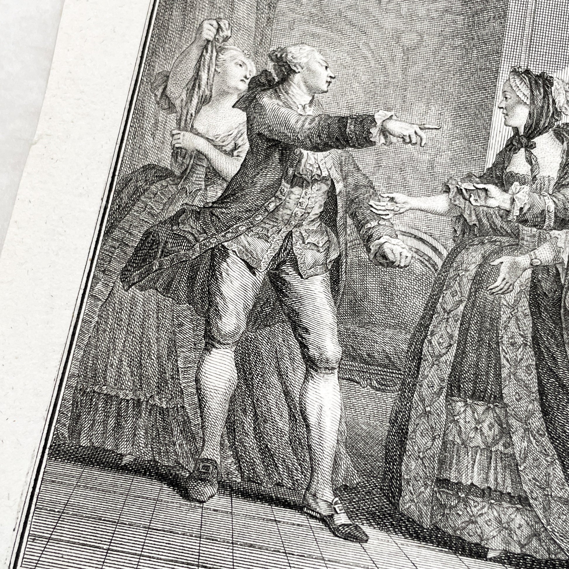 1783 - Engraving - Charles Eisen & Heinrich Guttenberg Engraving - Les Époux Malheureux Scene - French Rococo Print