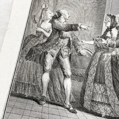 1783 - Engraving - Charles Eisen & Heinrich Guttenberg Engraving - Les Époux Malheureux Scene - French Rococo Print