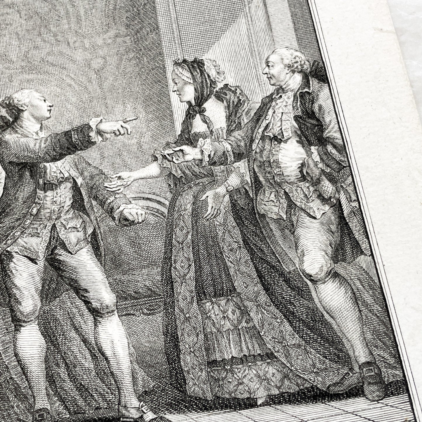 1783 - Engraving - Charles Eisen & Heinrich Guttenberg Engraving - Les Époux Malheureux Scene - French Rococo Print