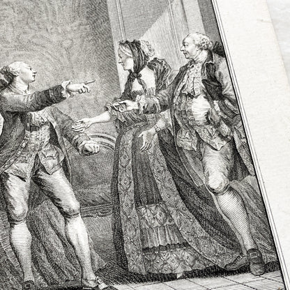 1783 - Engraving - Charles Eisen & Heinrich Guttenberg Engraving - Les Époux Malheureux Scene - French Rococo Print