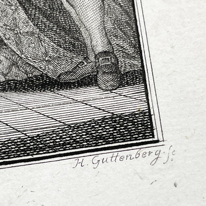 1783 - Engraving - Charles Eisen & Heinrich Guttenberg Engraving - Les Époux Malheureux Scene - French Rococo Print