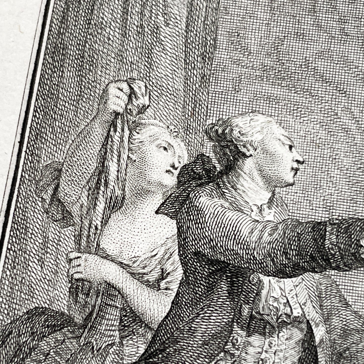 1783 - Engraving - Charles Eisen & Heinrich Guttenberg Engraving - Les Époux Malheureux Scene - French Rococo Print