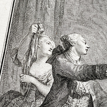 1783 - Engraving - Charles Eisen & Heinrich Guttenberg Engraving - Les Époux Malheureux Scene - French Rococo Print