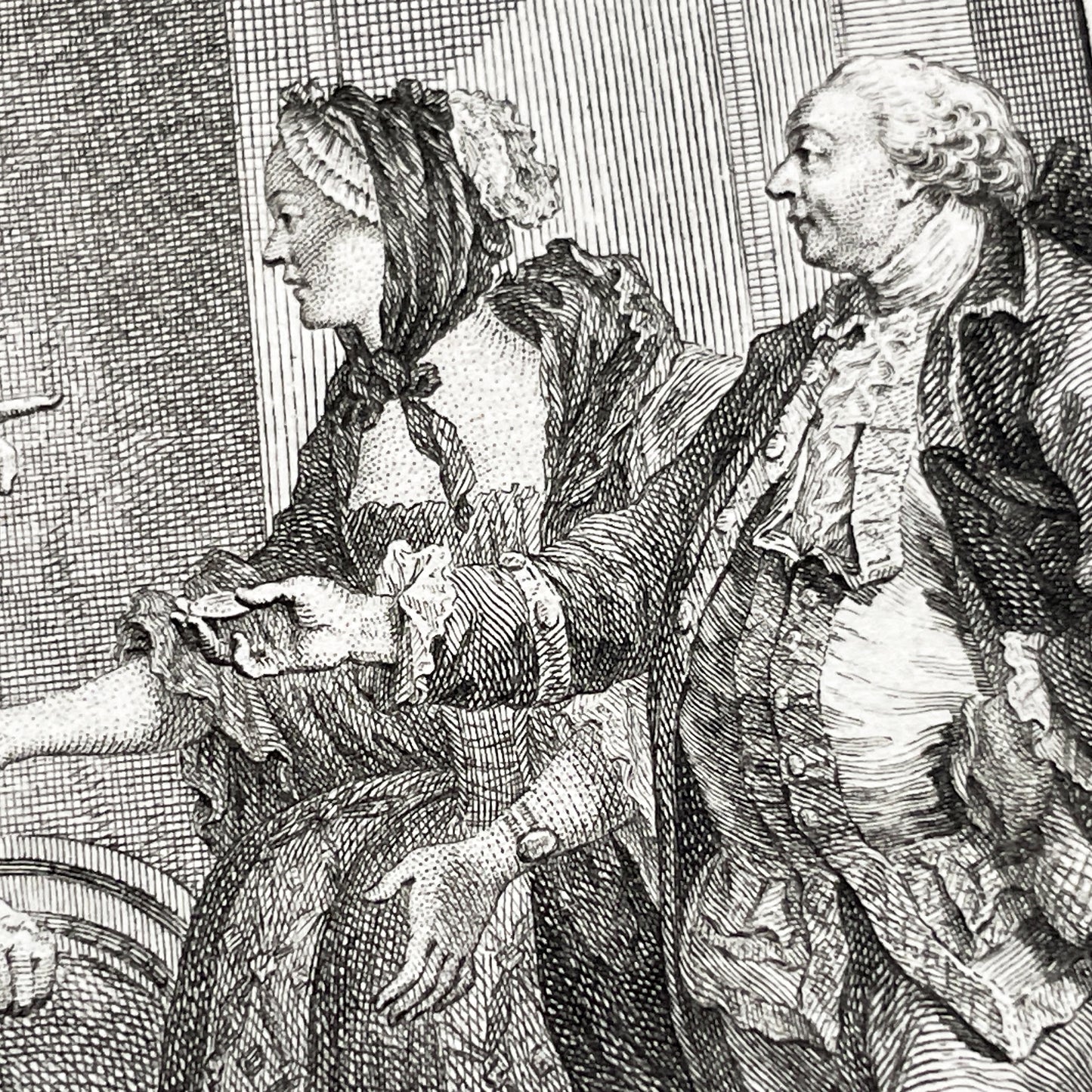 1783 - Engraving - Charles Eisen & Heinrich Guttenberg Engraving - Les Époux Malheureux Scene - French Rococo Print