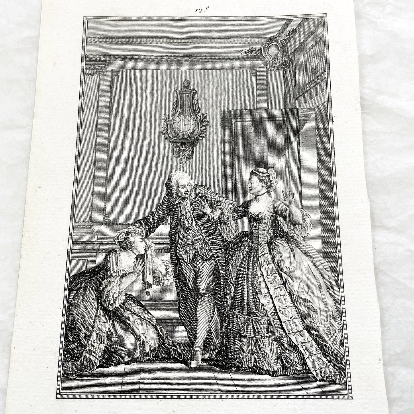 1783 - Engraving - Charles Eisen & Heinrich Guttenberg Engraving - Les Époux Malheureux Scene - French Rococo Print