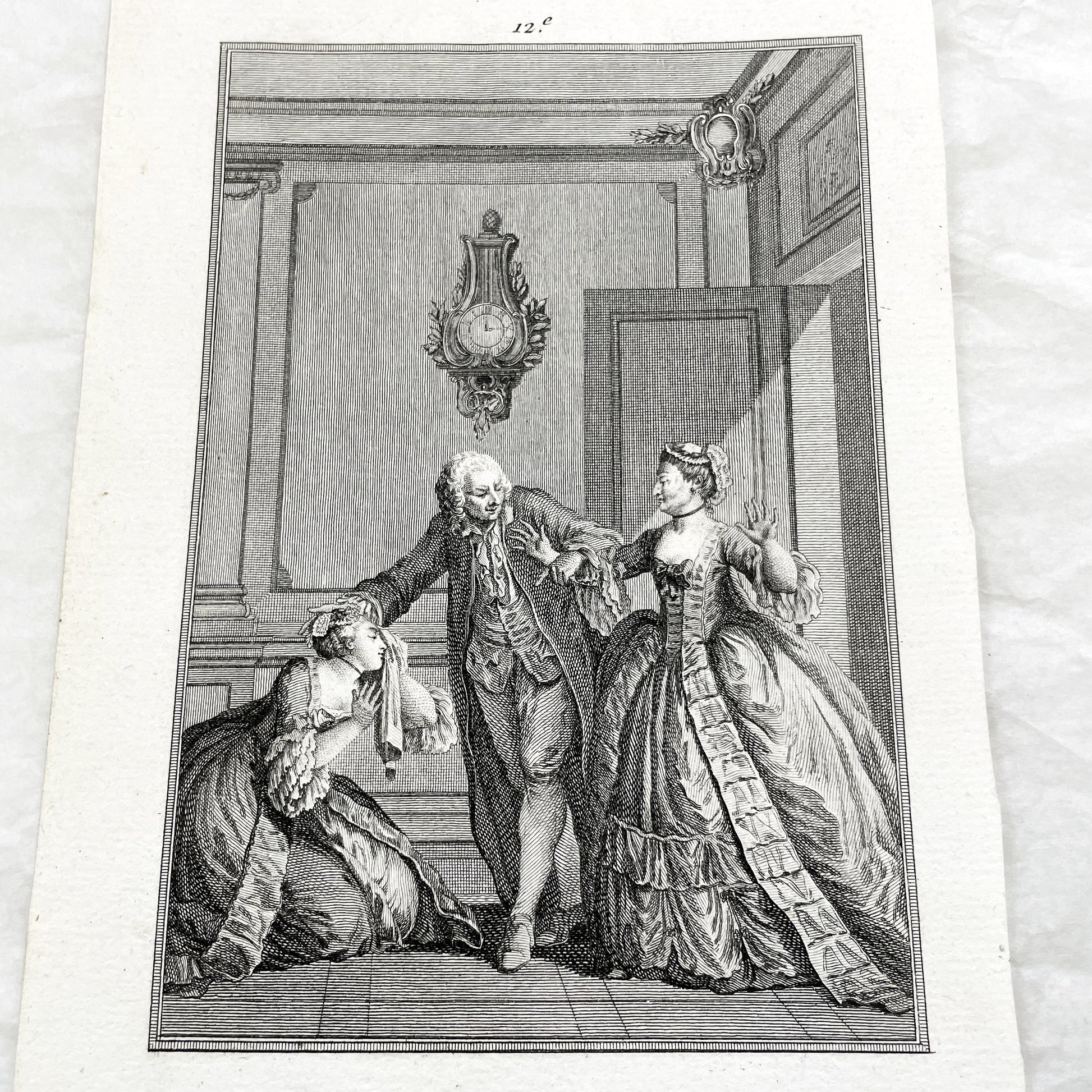 1783 - Engraving - Charles Eisen & Heinrich Guttenberg Engraving - Les Époux Malheureux Scene - French Rococo Print