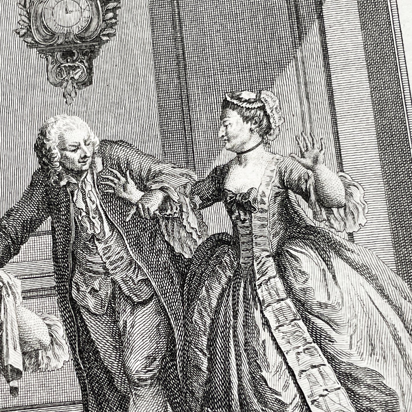 1783 - Engraving - Charles Eisen & Heinrich Guttenberg Engraving - Les Époux Malheureux Scene - French Rococo Print
