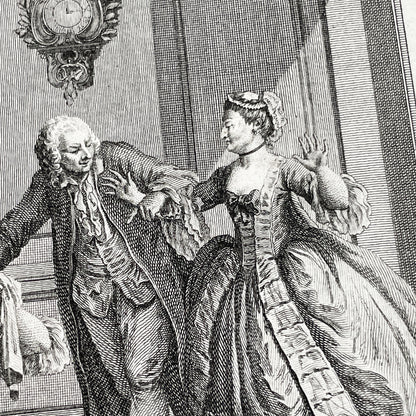 1783 - Engraving - Charles Eisen & Heinrich Guttenberg Engraving - Les Époux Malheureux Scene - French Rococo Print