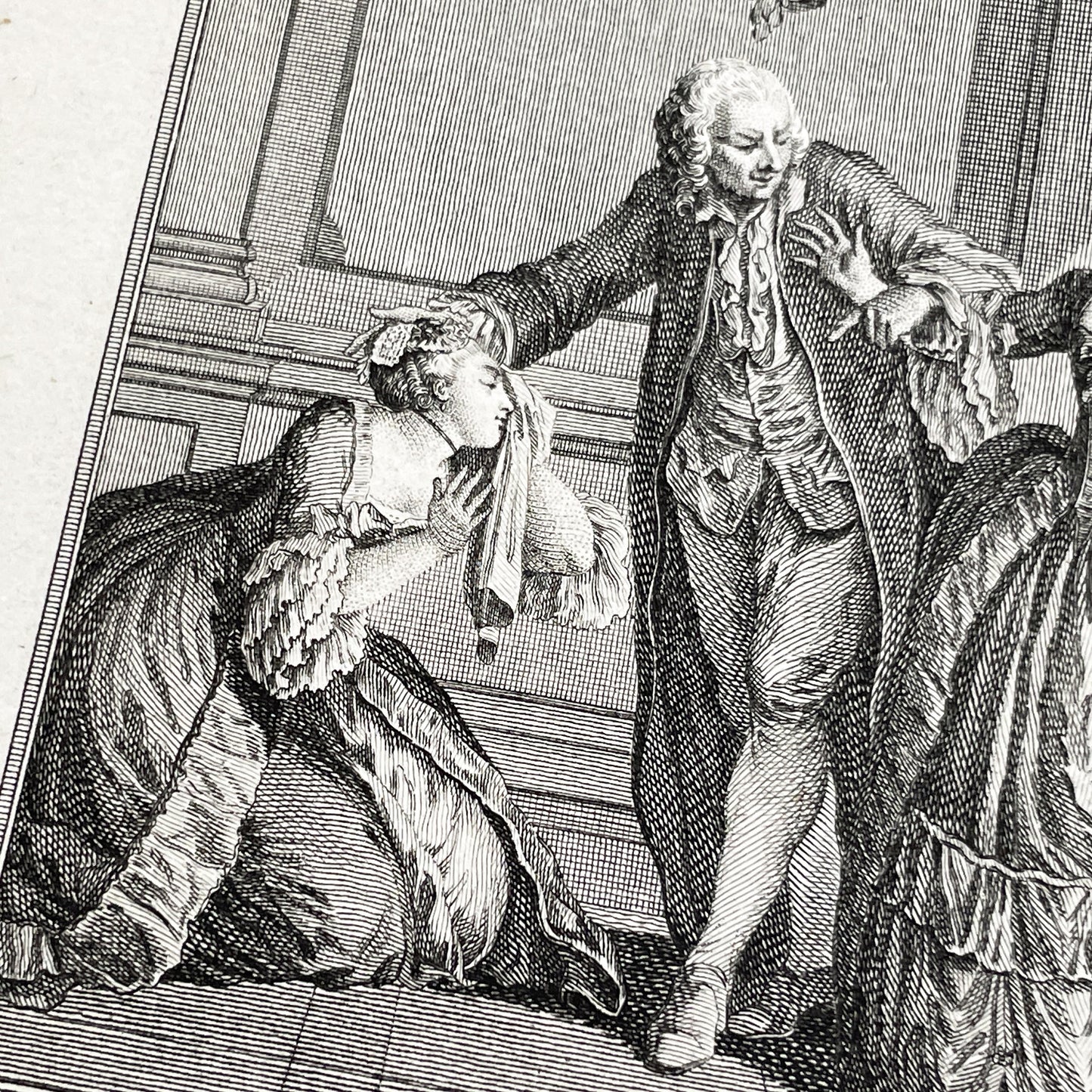 1783 - Engraving - Charles Eisen & Heinrich Guttenberg Engraving - Les Époux Malheureux Scene - French Rococo Print