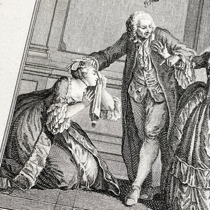 1783 - Engraving - Charles Eisen & Heinrich Guttenberg Engraving - Les Époux Malheureux Scene - French Rococo Print