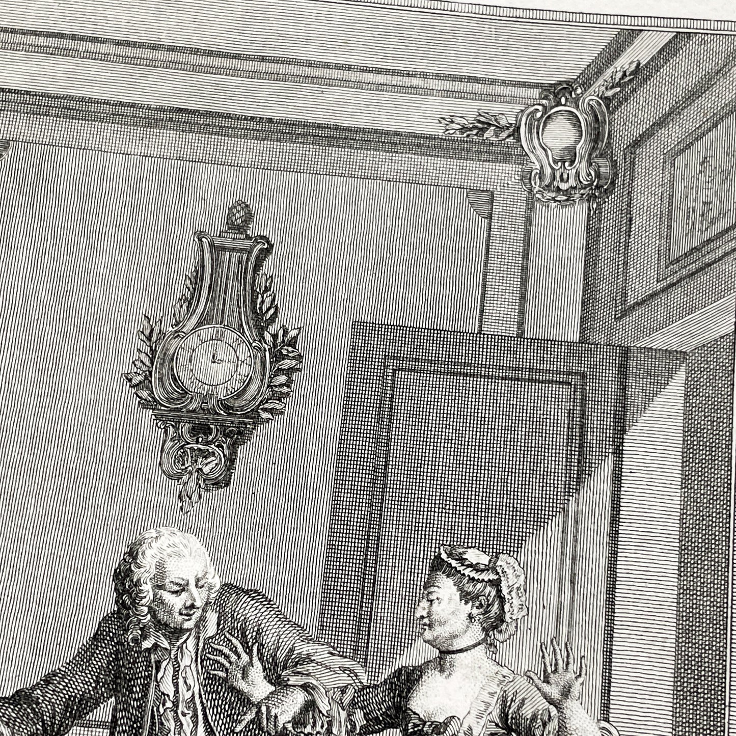 1783 - Engraving - Charles Eisen & Heinrich Guttenberg Engraving - Les Époux Malheureux Scene - French Rococo Print