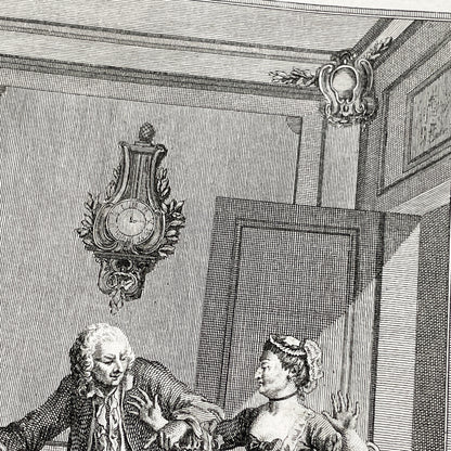 1783 - Engraving - Charles Eisen & Heinrich Guttenberg Engraving - Les Époux Malheureux Scene - French Rococo Print