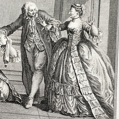 1783 - Engraving - Charles Eisen & Heinrich Guttenberg Engraving - Les Époux Malheureux Scene - French Rococo Print