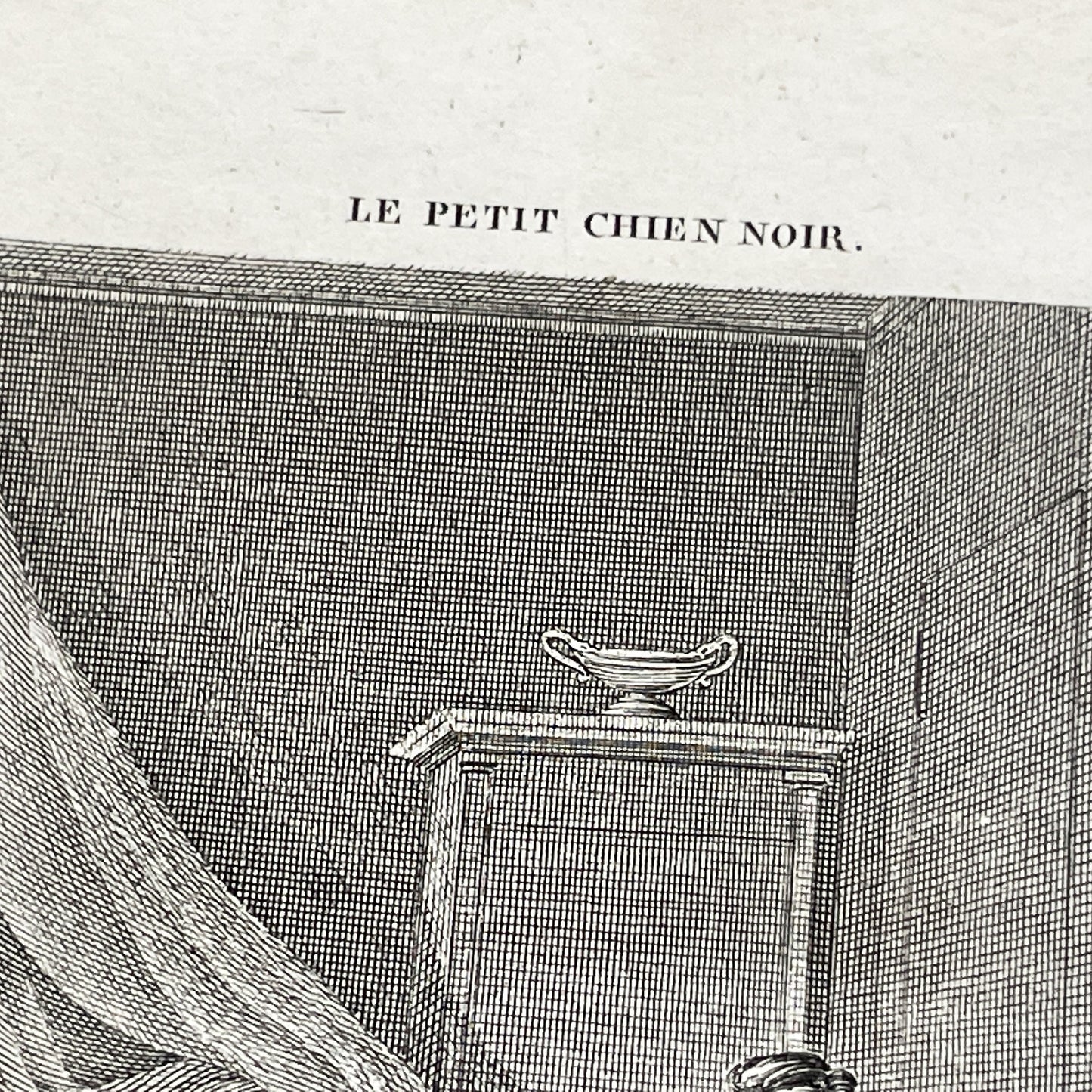 Early 19th - Captivating French Engraving depicting a domestic scene from 'Le Petit Chien Noir' - Antique Print - Literary Illustration