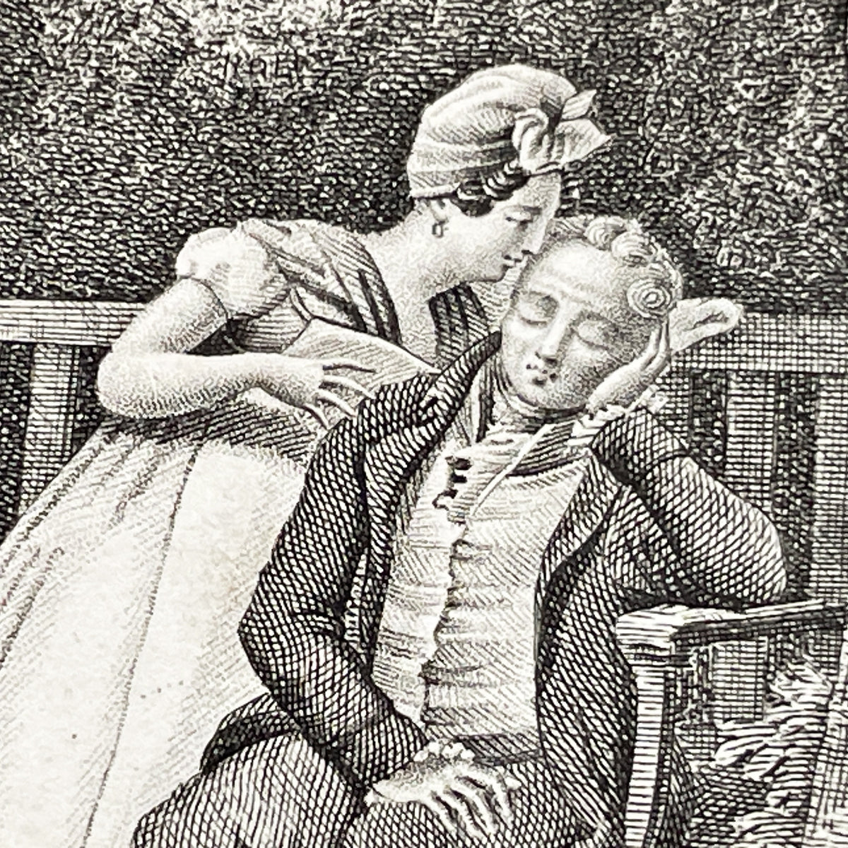 Early 19th - French Engraving - 'The Little Governess' Scene - Chasselat Design - Romantic Illustration - Sentimental Art Print
