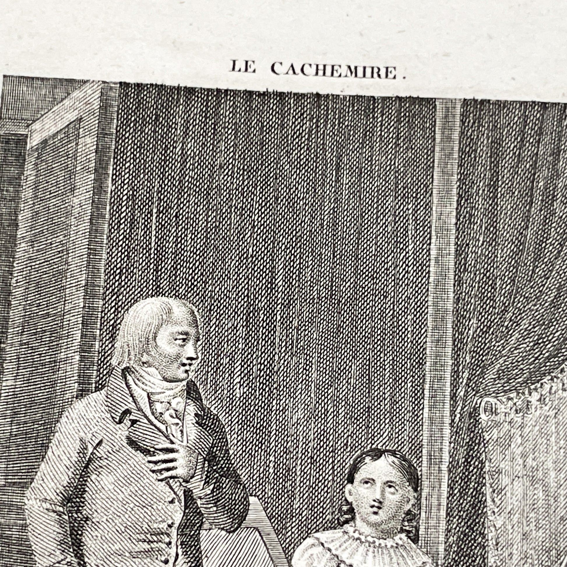 Early 19th - Antique French Print - Domestic Scene with Man and Woman - Elegant Fashion - Historical Costume - Fine Art Engraving