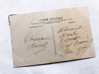 1900s - Charming Antique French Lily Of The Valley Postcard - Young Child Portrait - Muguet Spring Blossom Greeting Card