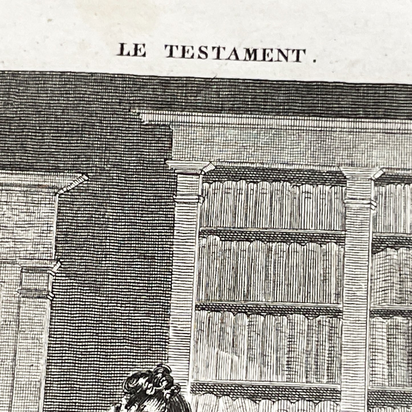 Early 19th - Dramatic Regency Era Engraving - Woman Reacting to a Will - French Historical Print - Emotional Interior Scene Art