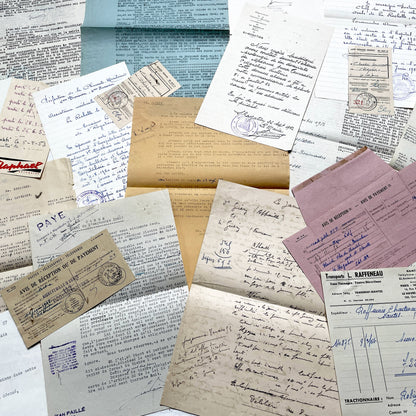 1950s - Vintage Ephemera Lot – French Letters, Invoices & Legal Documents from Notary Archive