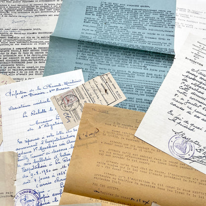 1950s - Vintage Ephemera Lot – French Letters, Invoices & Legal Documents from Notary Archive