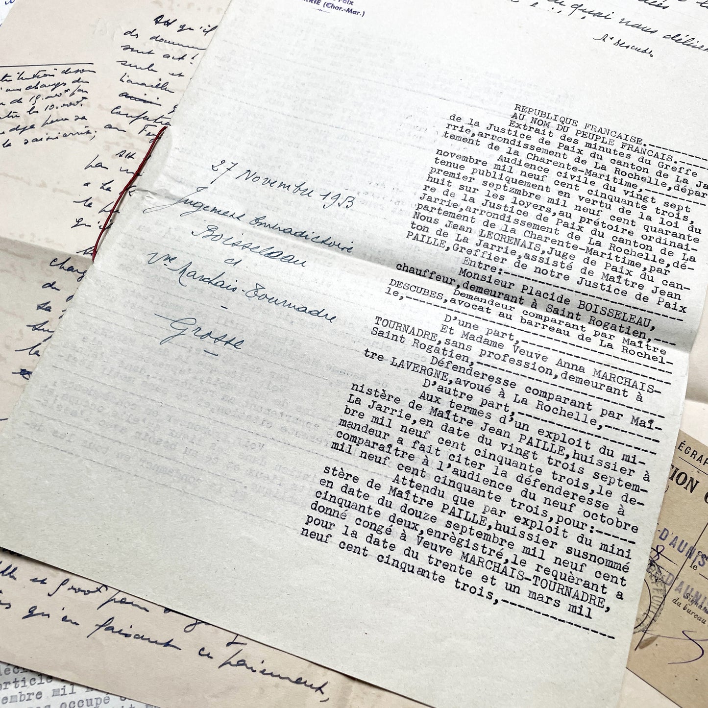 1950s - Vintage Ephemera Lot – French Letters, Invoices & Legal Documents from Notary Archive