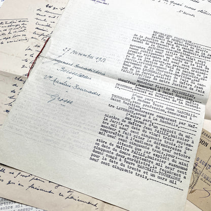 1950s - Vintage Ephemera Lot – French Letters, Invoices & Legal Documents from Notary Archive