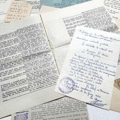 1950s - Vintage Ephemera Lot – French Letters, Invoices & Legal Documents from Notary Archive