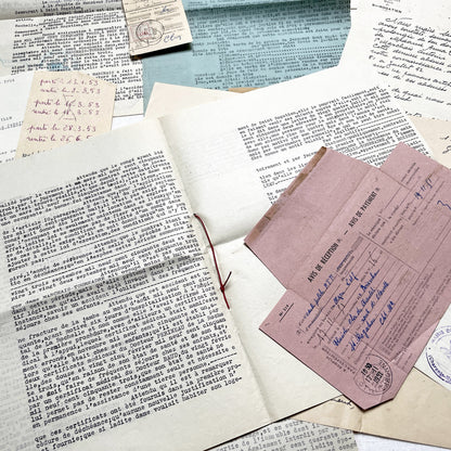 1950s - Vintage Ephemera Lot – French Letters, Invoices & Legal Documents from Notary Archive