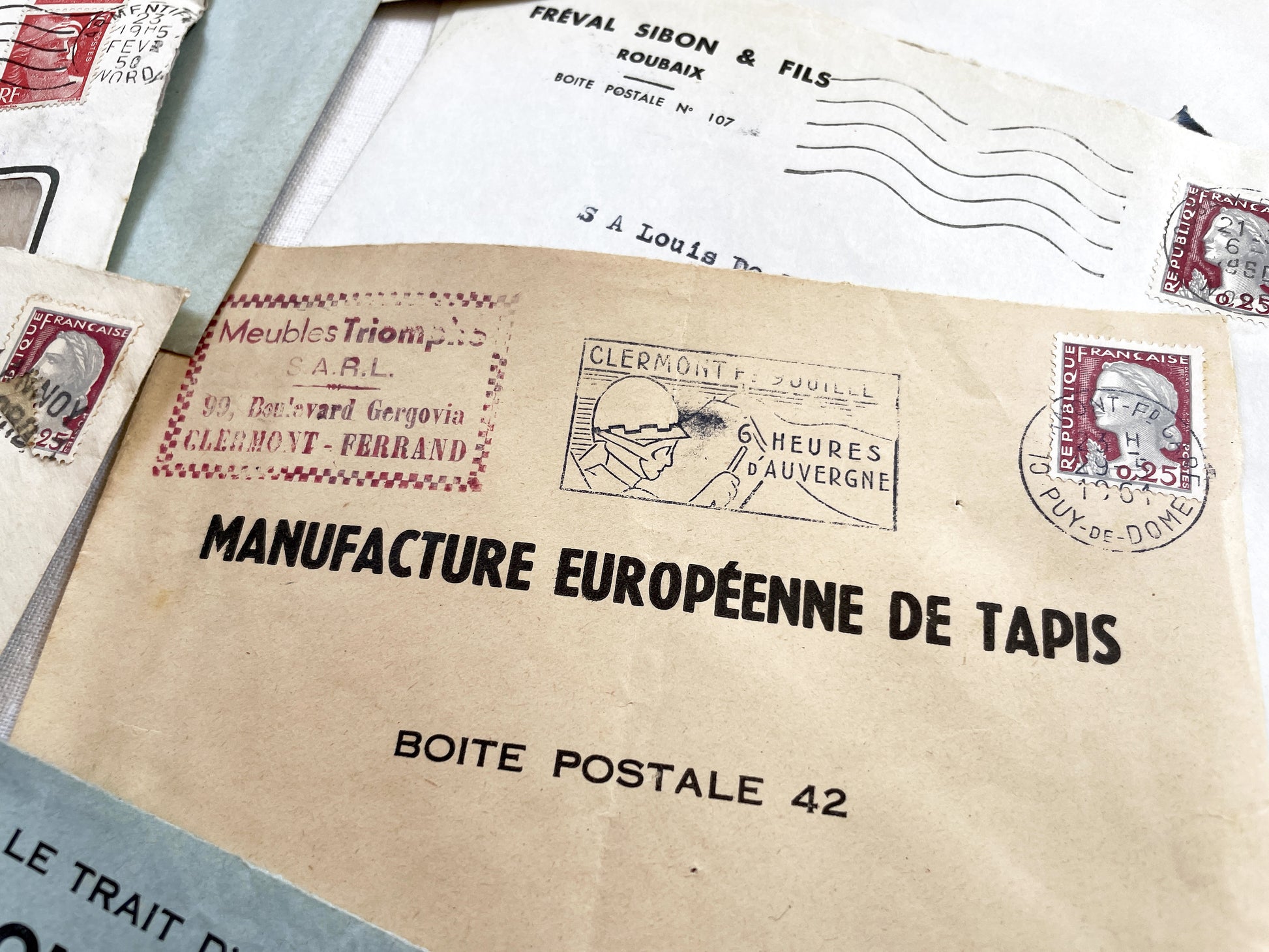 1950s - Lot of 20 Vintage French Business Envelopes – 1950s/1960s Ephemera for Junk Journals, Collage & Paper Crafts