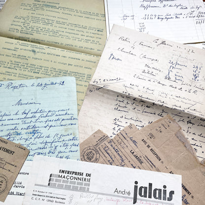 1950s - Vintage Ephemera Lot – French Letters, Invoices & Legal Documents from Notary Archive