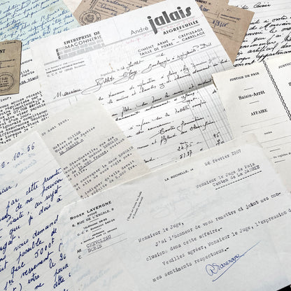 1950s - Vintage Ephemera Lot – French Letters, Invoices & Legal Documents from Notary Archive