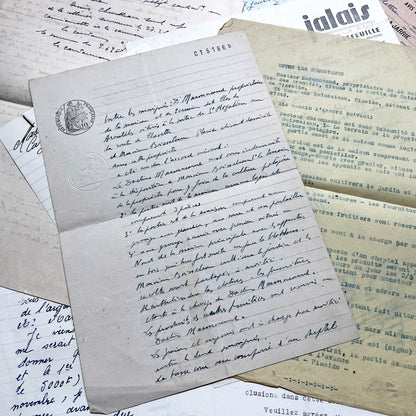 1950s - Vintage Ephemera Lot – French Letters, Invoices & Legal Documents from Notary Archive