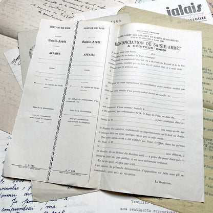 1950s - Vintage Ephemera Lot – French Letters, Invoices & Legal Documents from Notary Archive