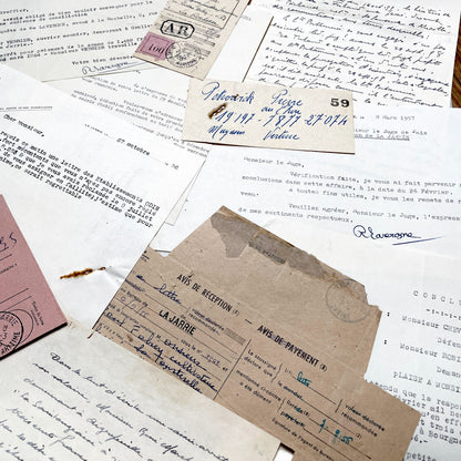 1950s - Vintage Ephemera Lot – French Letters, Invoices & Legal Documents from Notary Archive