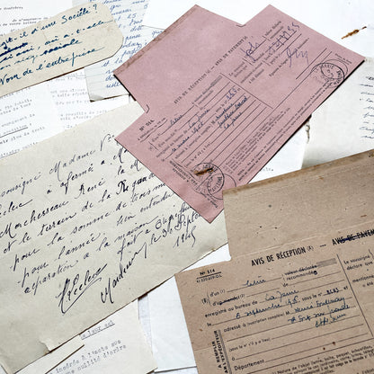 1950s - Vintage Ephemera Lot – French Letters, Invoices & Legal Documents from Notary Archive