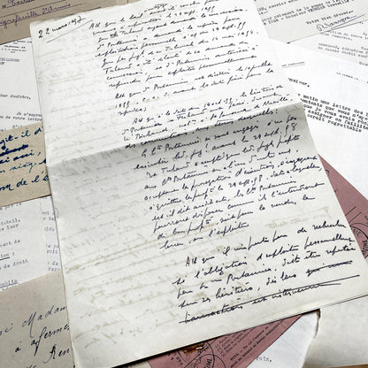 1950s - Vintage Ephemera Lot – French Letters, Invoices & Legal Documents from Notary Archive