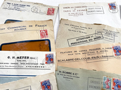 1950s - Lot of 20 Vintage French Business Envelopes – 1950s/1960s Ephemera for Junk Journals, Collage & Paper Crafts