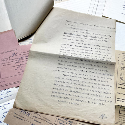 1950s - Vintage Ephemera Lot – French Letters, Invoices & Legal Documents from Notary Archive