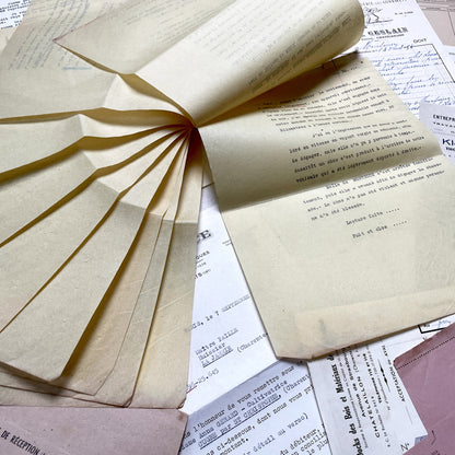 1950s - Vintage Ephemera Lot – French Letters, Invoices & Legal Documents from Notary Archive