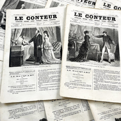 Late 19th - French Literary Periodicals - Vintage Magazine Issues from 1880-1881 - Illustrated Publications of Literature and Biographies