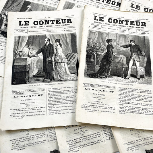 Late 19th - French Literary Periodicals - Vintage Magazine Issues from 1880-1881 - Illustrated Publications of Literature and Biographies