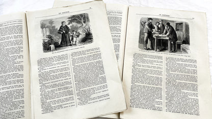 Late 19th - French Periodical Newspapers Le Conteur - Illustrated Victorian Fiction - 1880 Editions - Historical Literature