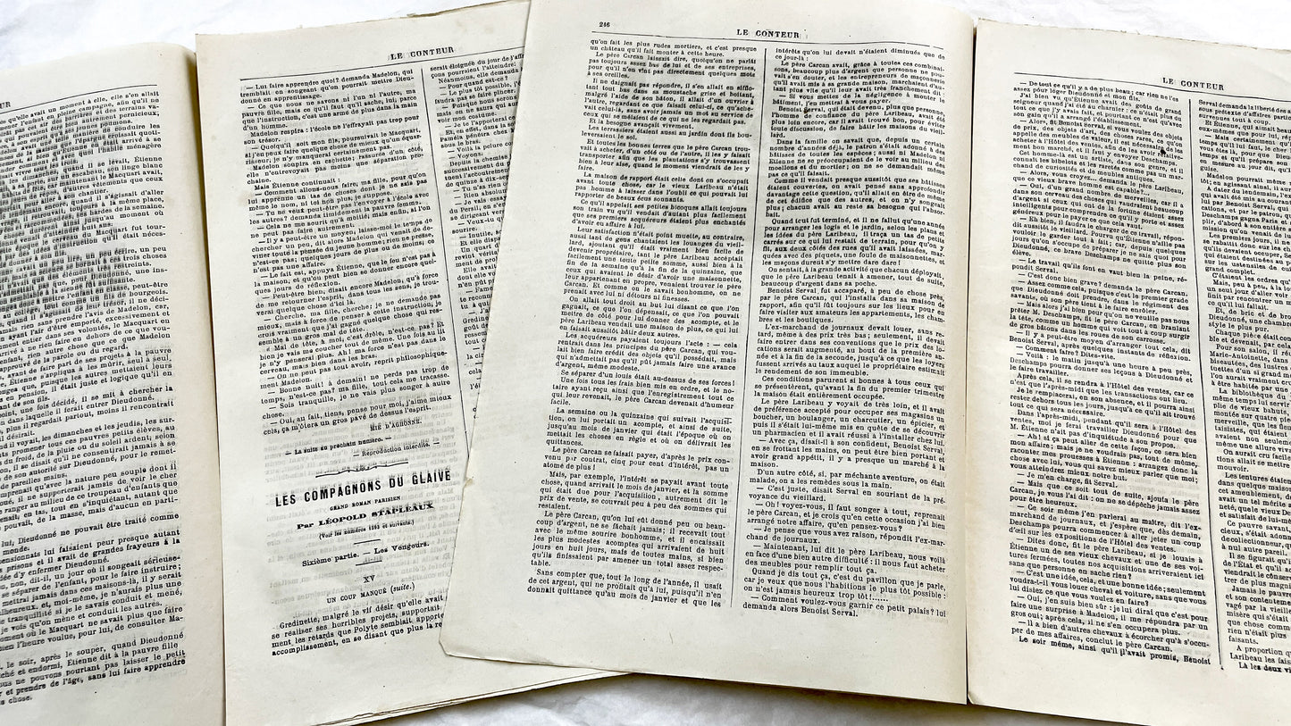 Late 19th - French Periodical Newspapers Le Conteur - Illustrated Victorian Fiction - 1880 Editions - Historical Literature