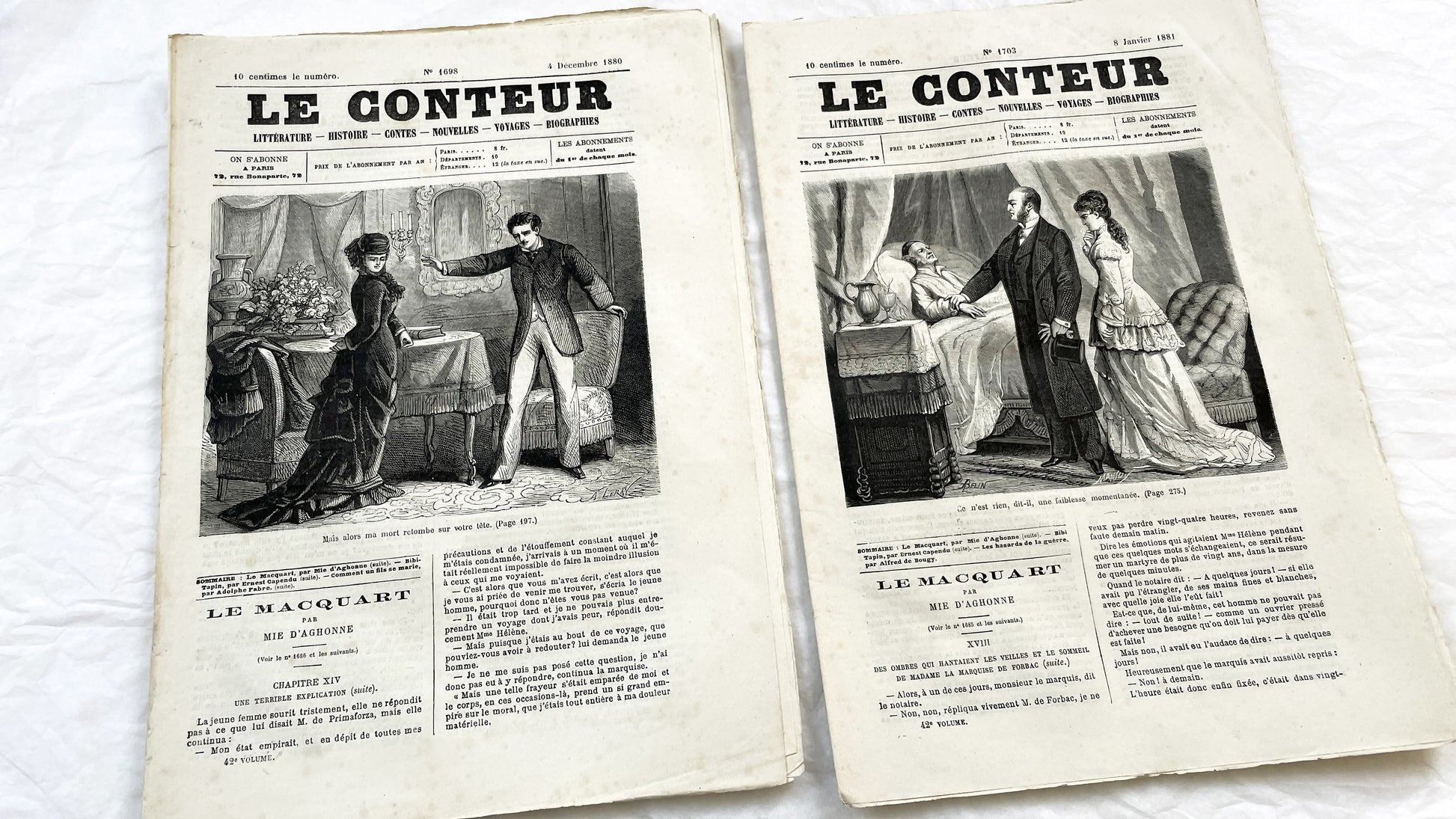 Late 19th - French Literary Periodicals - Vintage Magazine Issues from 1880-1881 - Illustrated Publications of Literature and Biographies