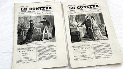 Late 19th - French Literary Periodicals - Vintage Magazine Issues from 1880-1881 - Illustrated Publications of Literature and Biographies