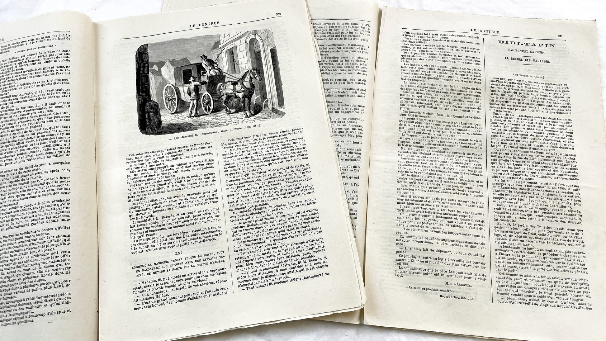 Late 19th - French Literary Newspaper Duo - Le Conteur Publications from 1880-1881 - Vintage French Periodical Set with Engravings